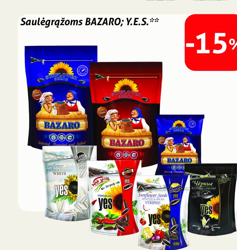 Saulėgrąžoms BAZARO; Y.E.S.