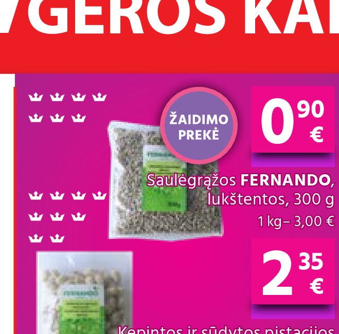 Saulėgrąžos FERNANDO, lukštentos, 300 g