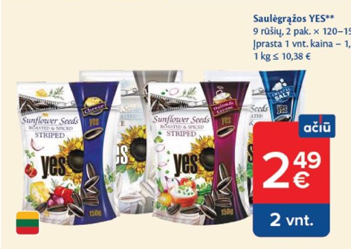 Saulėgrąžos YES, 2 pak.