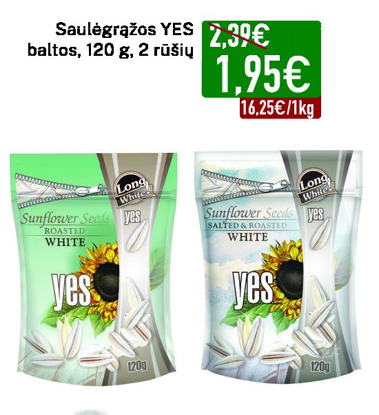 Saulėgrąžos YES baltos, 120 g