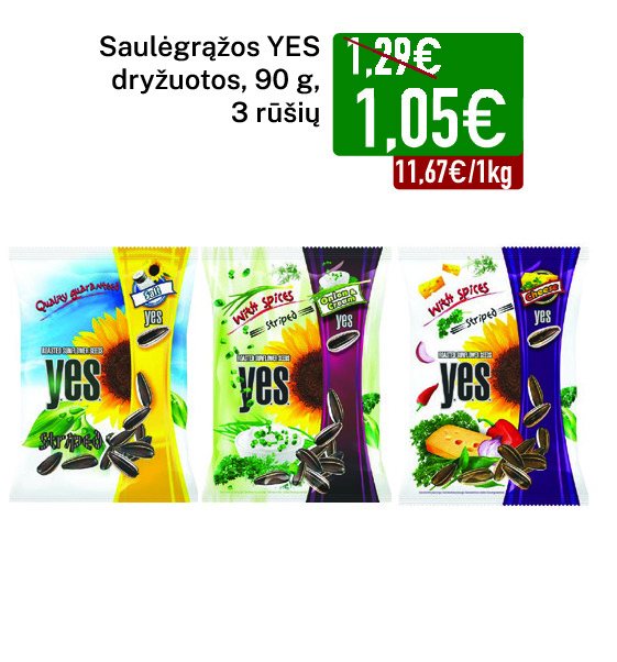 Saulėgrąžos YES dryžuotos, 90 g