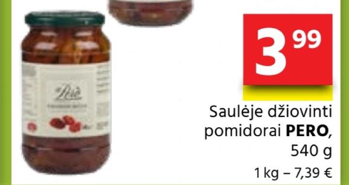 Saulėje džiovinti pomidorai PERO, 540 g