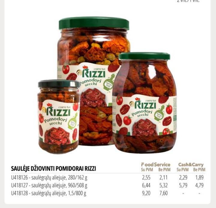 SAULĖJE DŽIOVINTI POMIDORAI RIZZI, 162 g