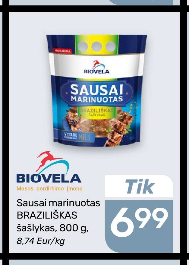 Sausai marinuotas BRAZILIŠKAS šašlykas, 800 g