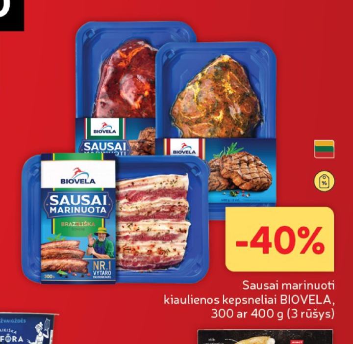 Sausai marinuoti kiaulienos kepsneliai BIOVELA, 400 g