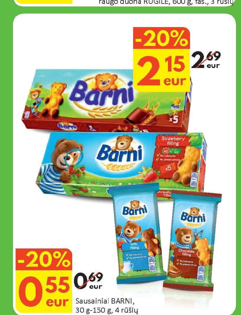 Sausainiai BARNI, 30 g-150 g