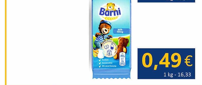 Sausainiai BARNI Milk, 30 g