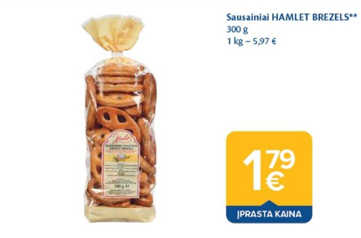 Sausainiai HAMLET BREZELS, 300 g