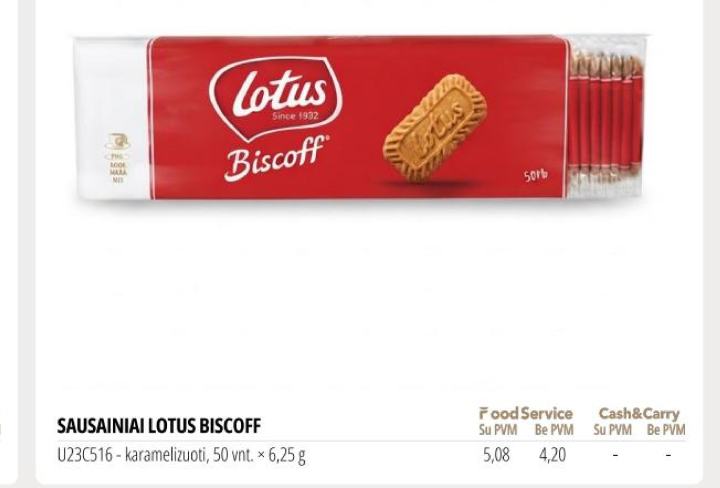 SAUSAINIAI LOTUS BISCOFF, 50 vnt