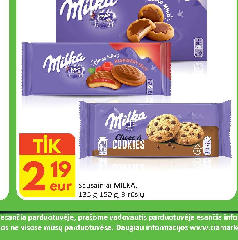 Sausainiai MILKA Choco & Cookies, 135 g-150 g