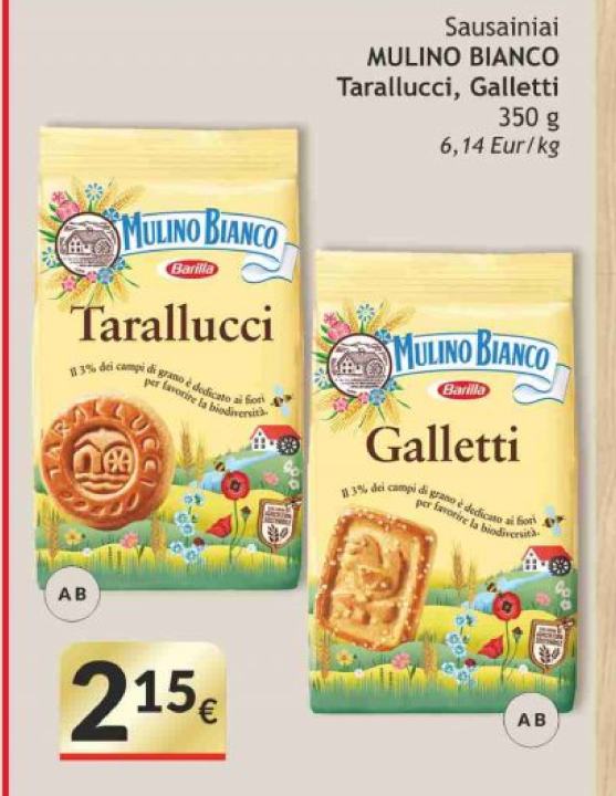 Sausainiai MULINO BIANCO Tarallucci, Galletti, 350 g