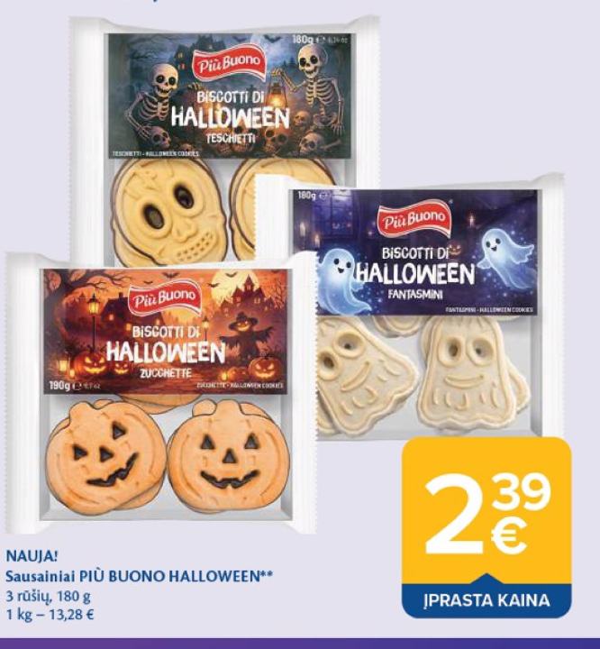 Sausainiai PIÙ BUONO HALLOWEEN, 180 g