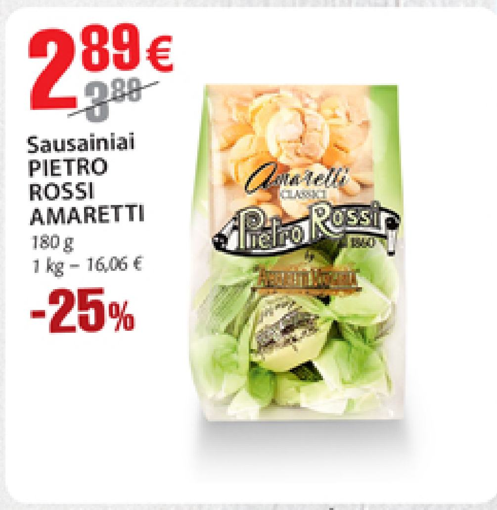 Sausainiai PIETRO ROSSI AMARETTI, 180 g