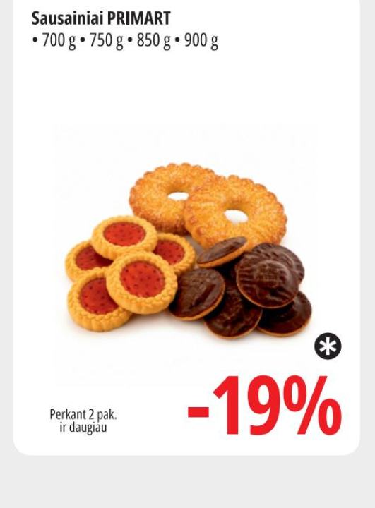 Sausainiai PRIMART, 700 g