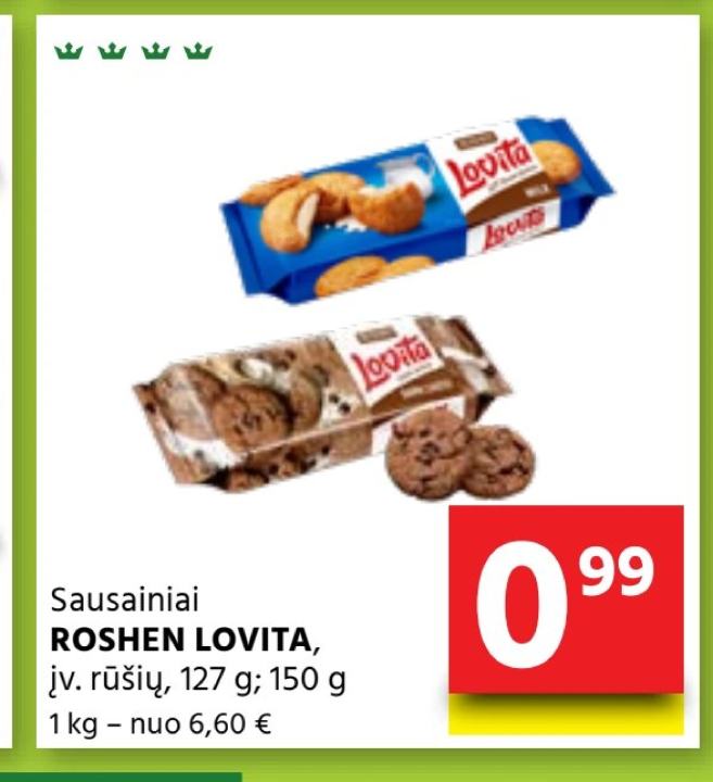 Sausainiai ROSHEN LOVITA, jv. rūšių, 127 g