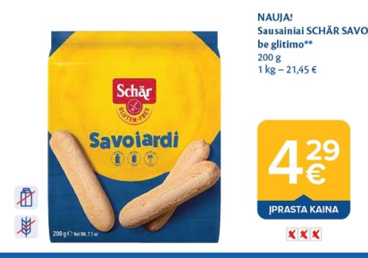 Sausainiai SCHÄR SAVOIARDI be glitimo, 200 g