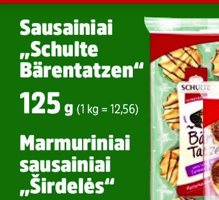 Sausainiai „Schulte Bärentatzen“, 125 g