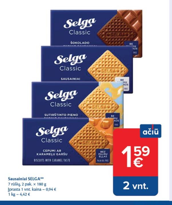 Sausainiai SELGA, 2 pak.