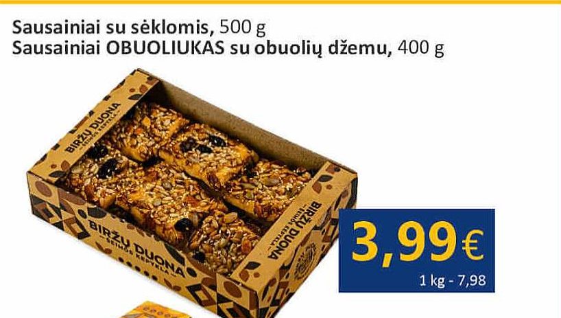 Sausainiai su sėklomis, 500 g