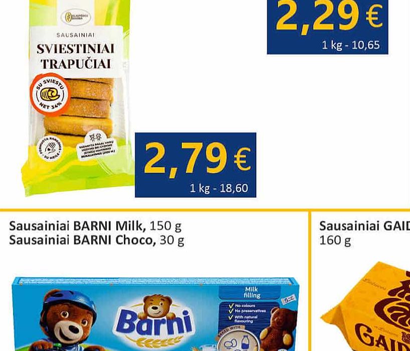 Sausainiai SVIESTINIAI trapučiai, 150 g