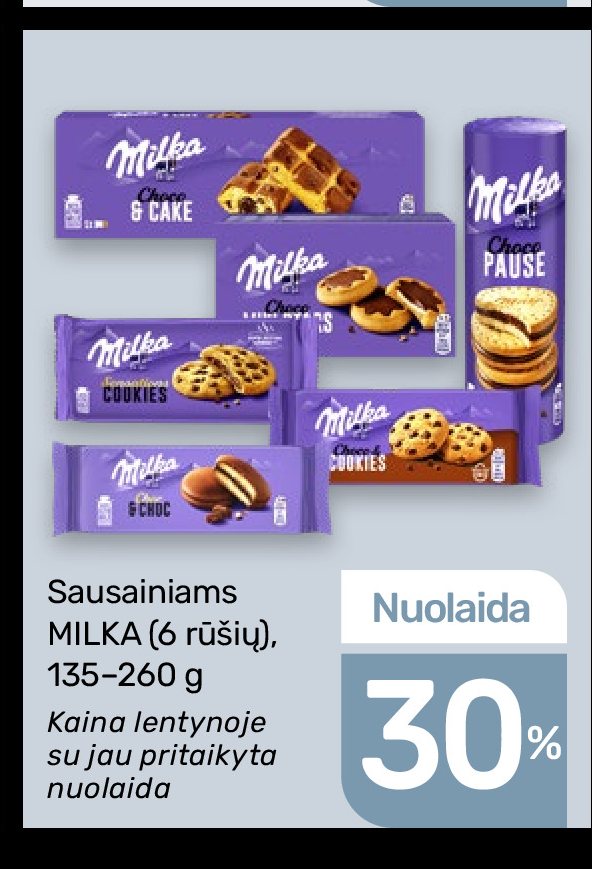 Sausainiams MILKA, 260 g