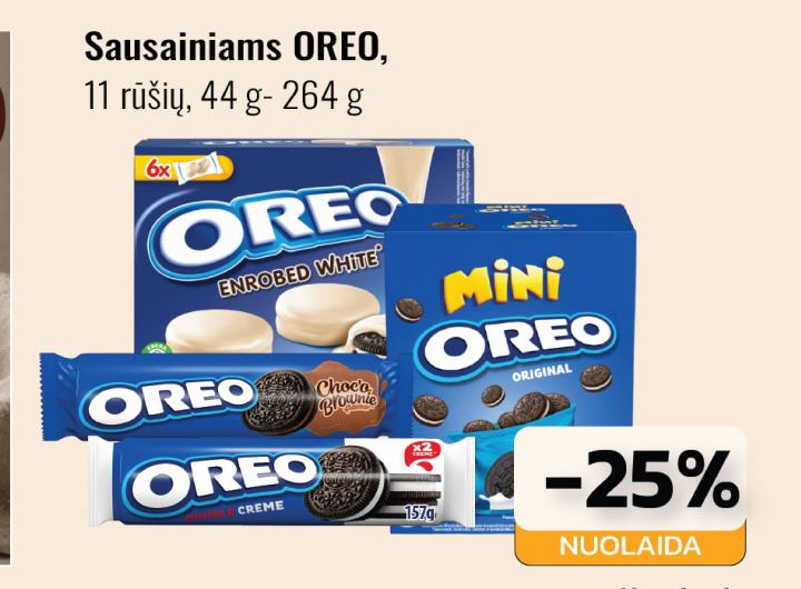 Sausainiams OREO, 44 g - 264 g