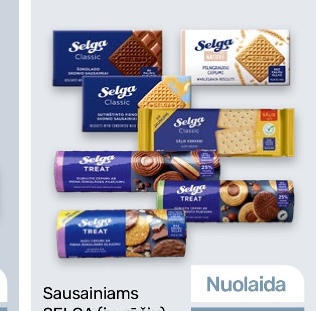 Sausainiams SELGA, 205 g
