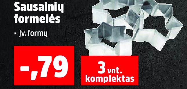 Sausainių formelės, 3 vnt