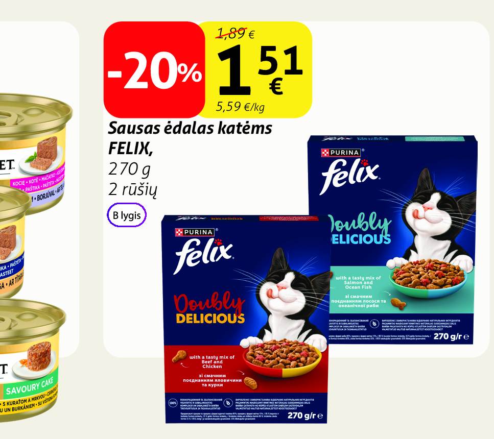 Sausas ėdalas katėms FELIX, 270 g