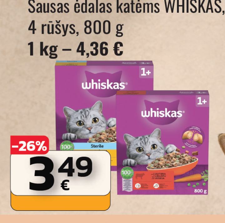 Sausas ėdalas katėms WHISKAS, 800 g