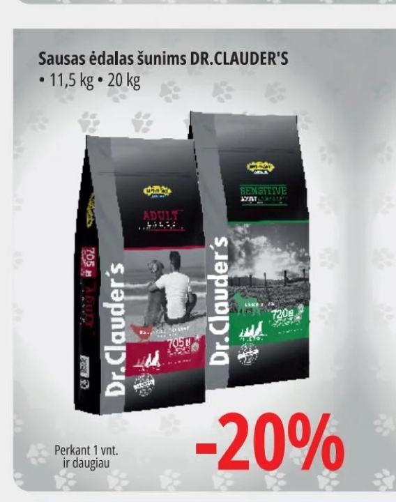 Sausas ėdalas šunims DR.CLAUDER'S, 11.5 kg