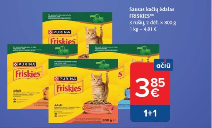 Sausas kačių ėdalas FRISKIES, 2 dėž.