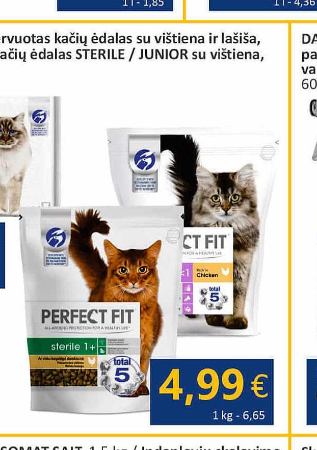 Sausas kačių ėdalas PERFECT FIT STERILE / JUNIOR su vištiena, 750 g