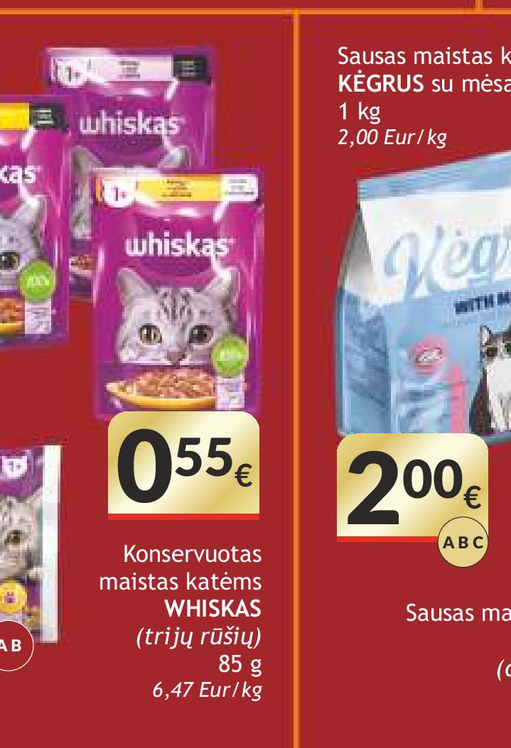 Sausas maistas katėms KĖGRUS su mėsa, 1 kg