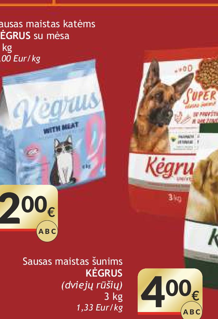 Sausas maistas šunims KĖGRUS, 3 kg