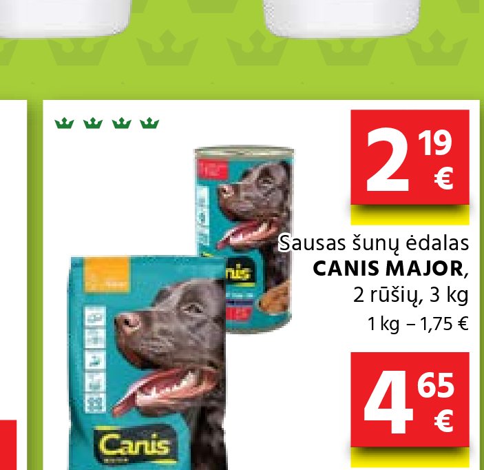 Sausas šunų ėdalas CANIS MAJOR, 3 kg