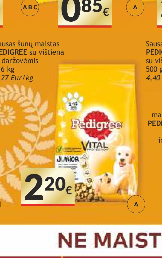 Sausas šunų maistas PEDIGREE Junior su vištiena, 500 g
