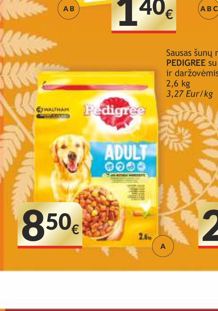 Sausas šunų maistas PEDIGREE su vištiena ir daržovėmis, 2.6 kg