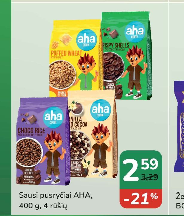Sausi pusryčiai AHA, 400 g
