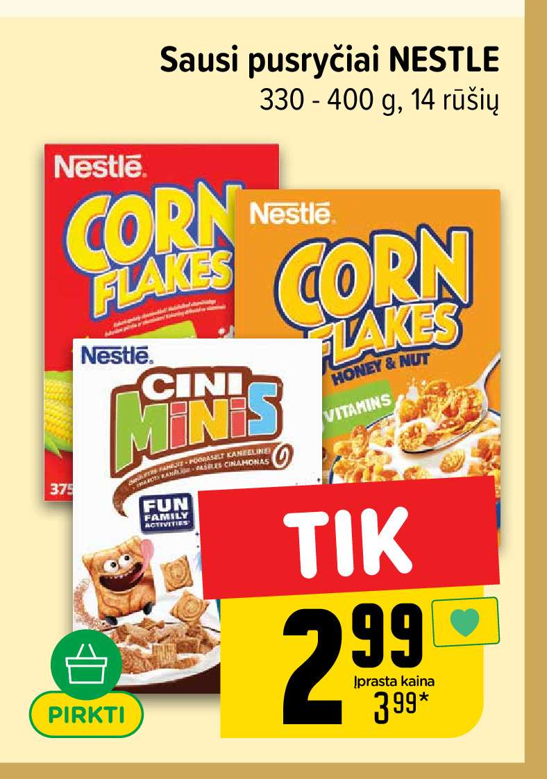 Sausi pusryčiai NESTLE, 400 g