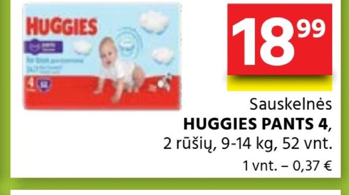 Sauskelnės HUGGIES PANTS 4, 14 kg