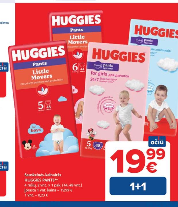 Sauskelnės-kelnaitės HUGGIES PANTS, 2 vnt