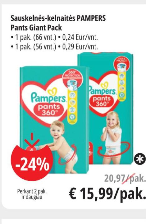 Sauskelnės-kelnaitės PAMPERS Pants Giant Pack, 1 pak.