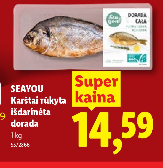 SEAYOU Karštai rūkyta išdarinėta dorada, 1 kg