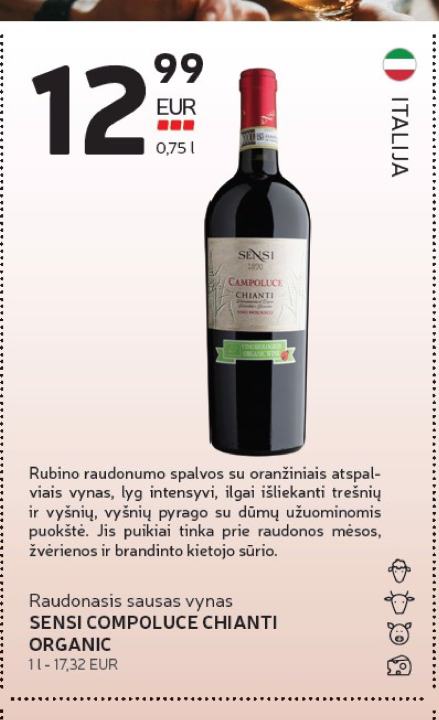 SENSI COMPOLUCE CHIANTI ORGANIC, 0.75 l