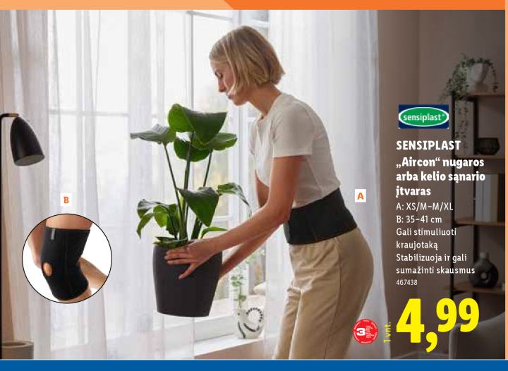 SENSIPLAST „Aircon“ nugaros arba kelio sąnario įtvaras, 41 cm