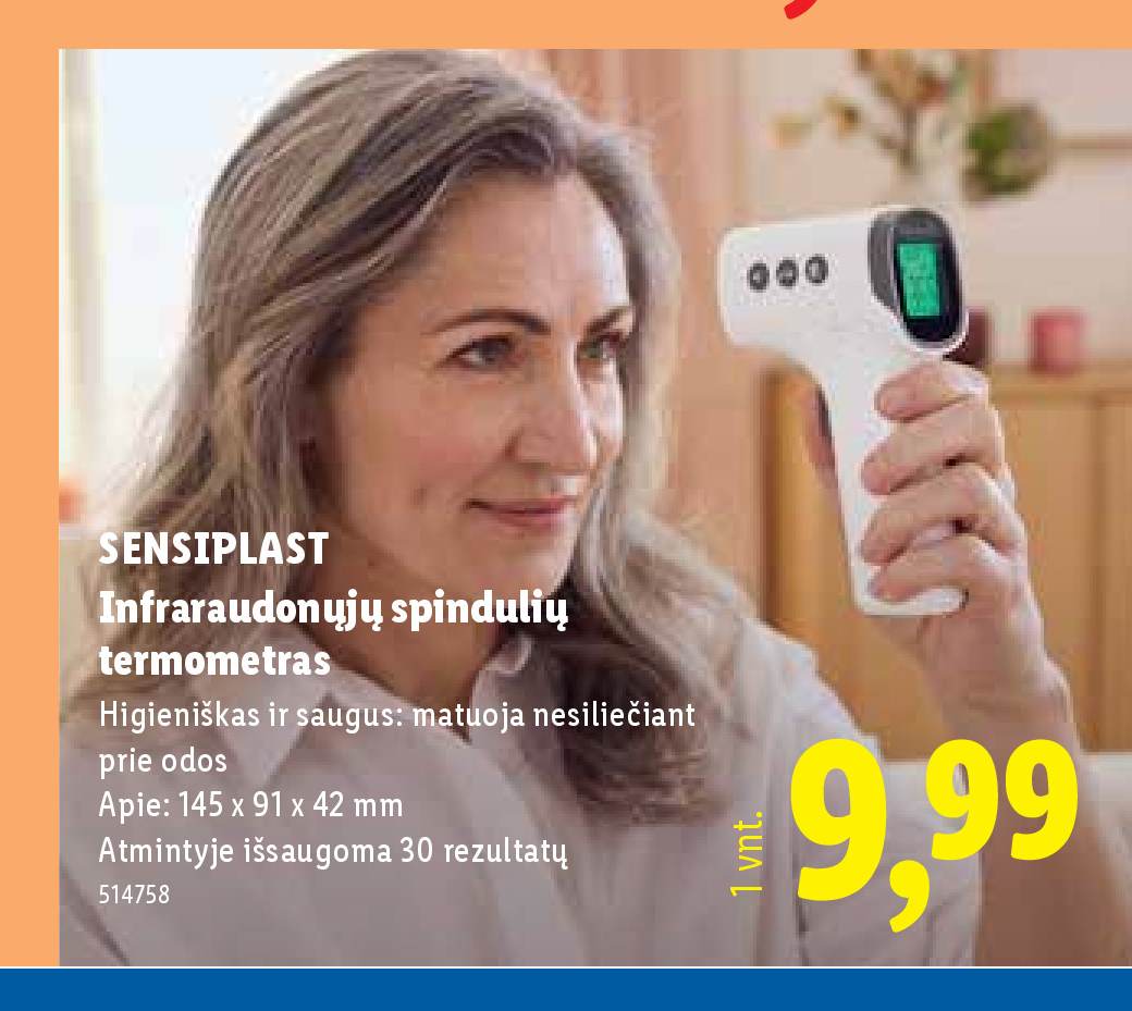 SENSIPLAST Infraraudonųjų spindulių termometras, 91 x 42 mm