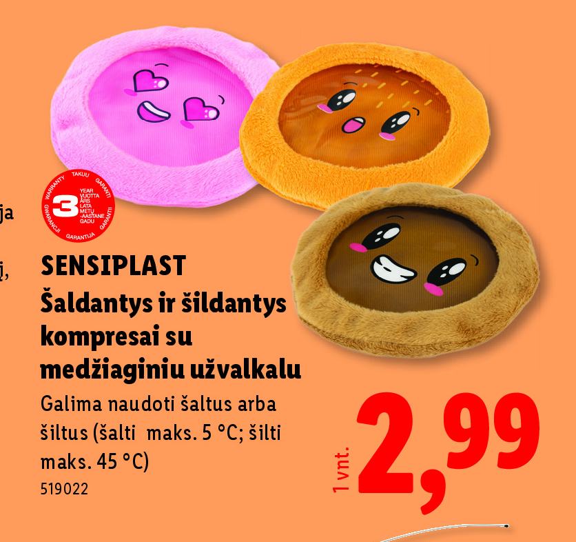 SENSIPLAST Šaldantys ir šildantys kompresai su medžiaginiu užvalkalu