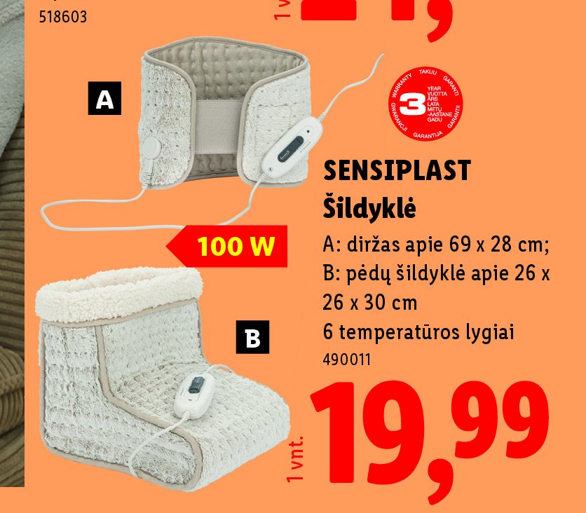 SENSIPLAST Šildyklė, 69 x 28 cm