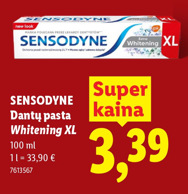 SENSODYNE Dantų pasta Whitening XL, 100 ml